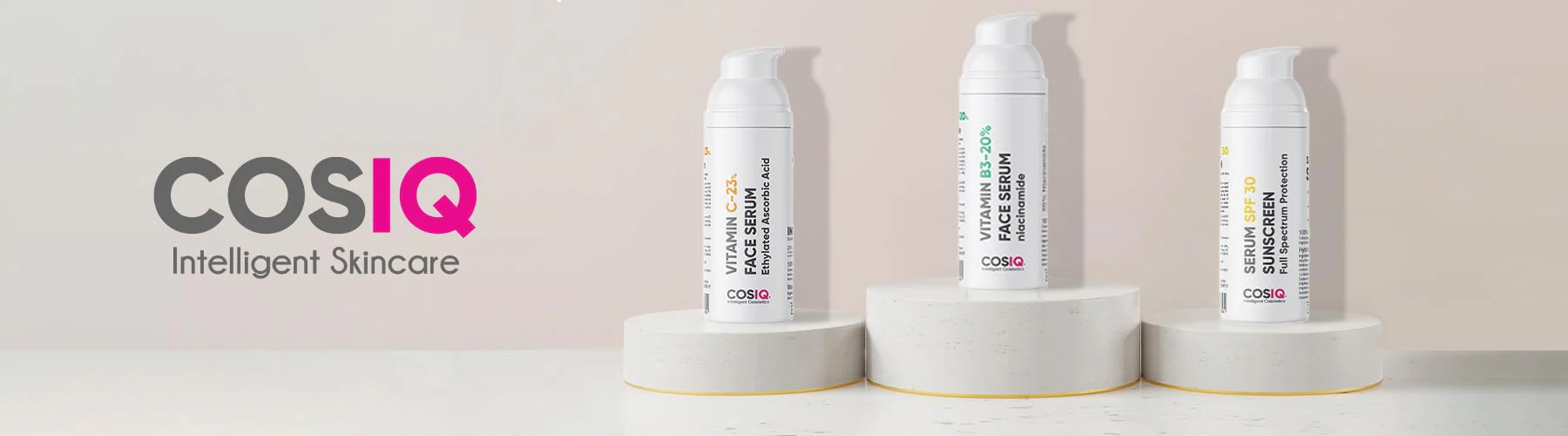 a group of white containers with black text
